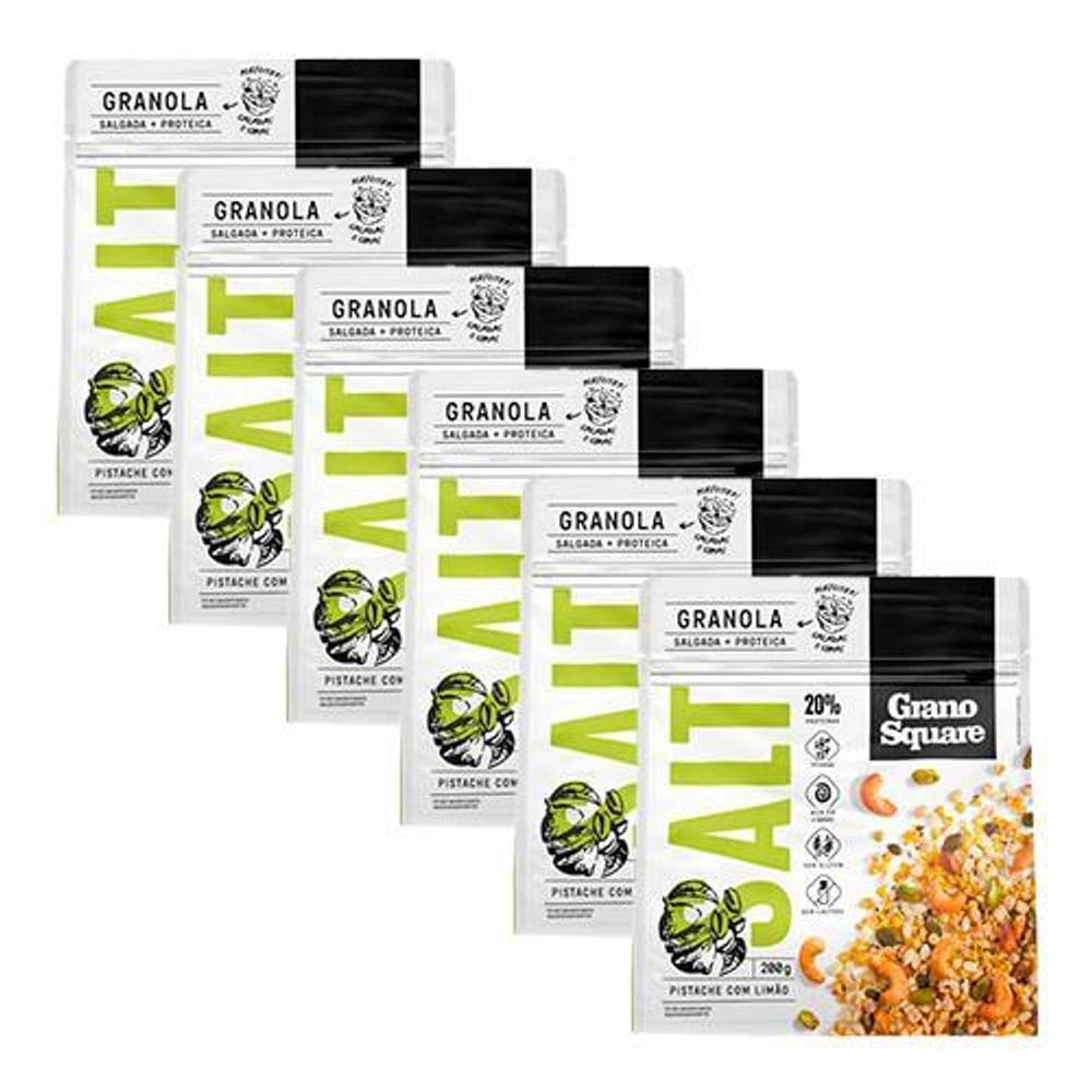 Kit 6X: Granola Salt Pistache Limão Sem Glúten Granosquare