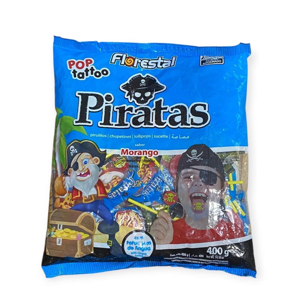 Pirulito Pop Tattoo Pirata Tatuagem Língua C/2 Pacotes 400G