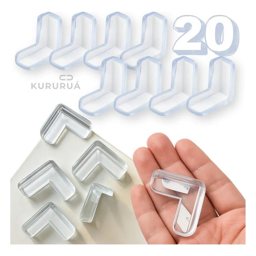 2X Kit 20 Protetores Quina De Mesa Cantoneira Triangulo Segu
