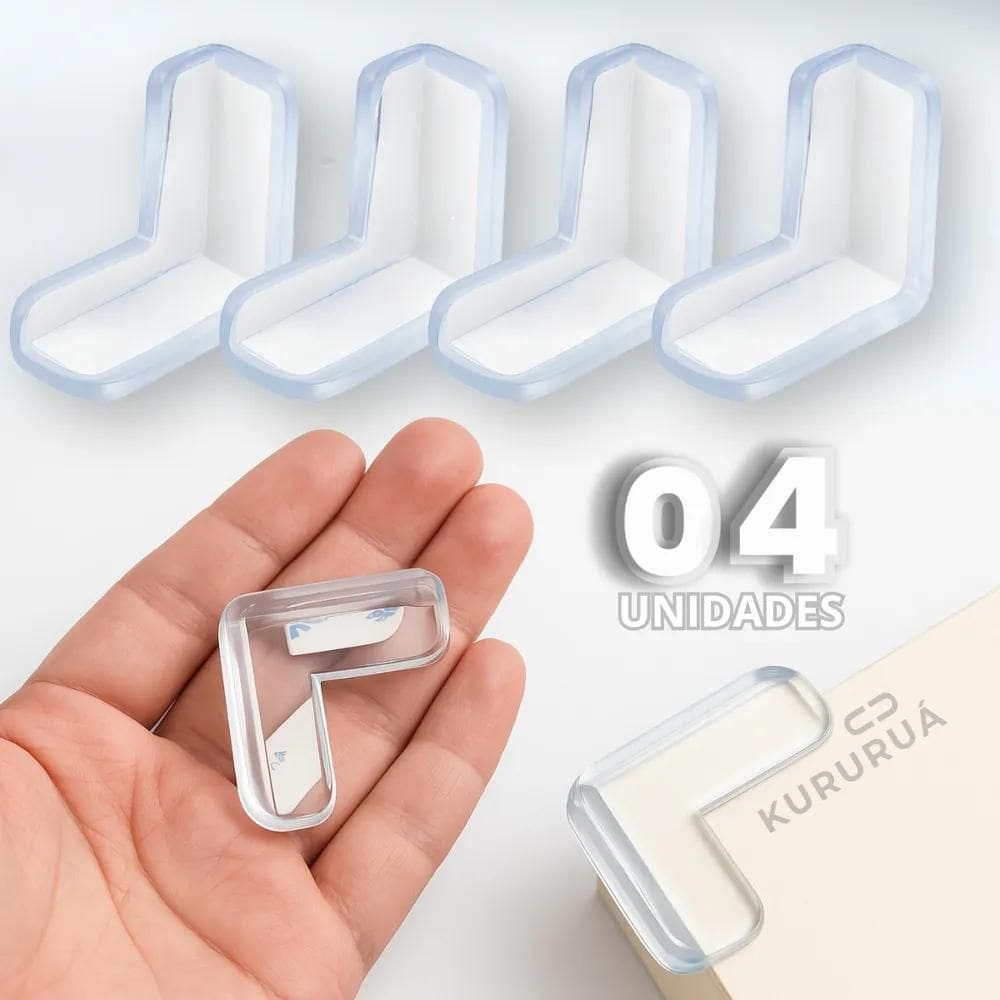 2X 4 Peças Protetor Borda Canto Quina Mesa Vidro Cantoneira