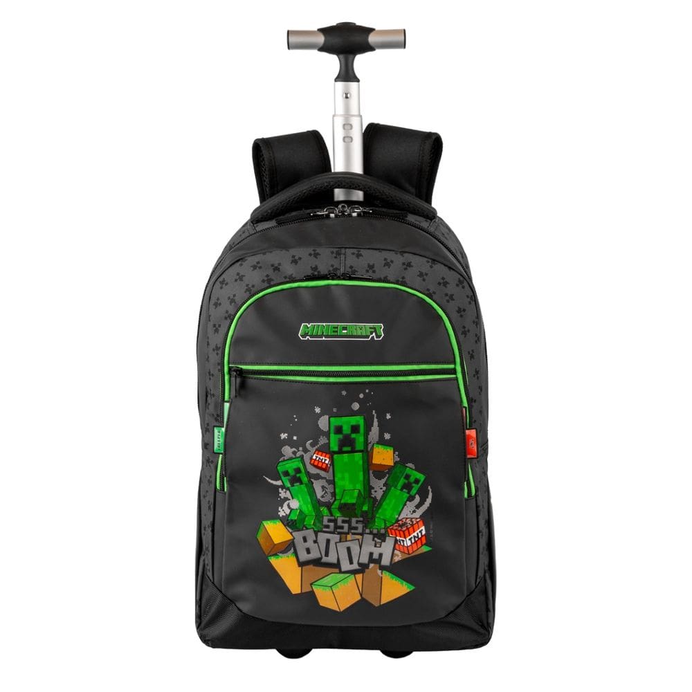 Mochila Mega Rodas Minecraft Icons Escolar Meninos Infantil