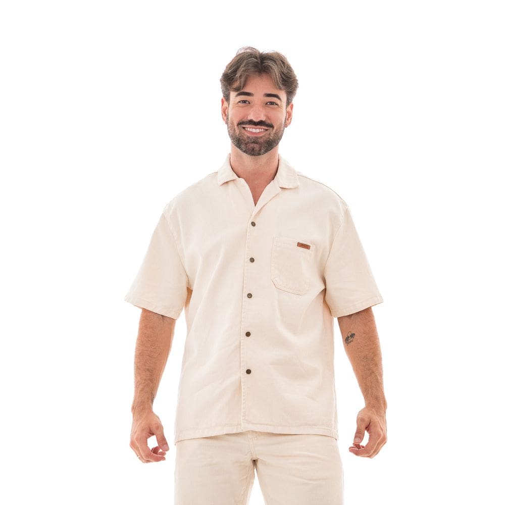 Camisa Jeans Masculina Arauto Oversized Natural