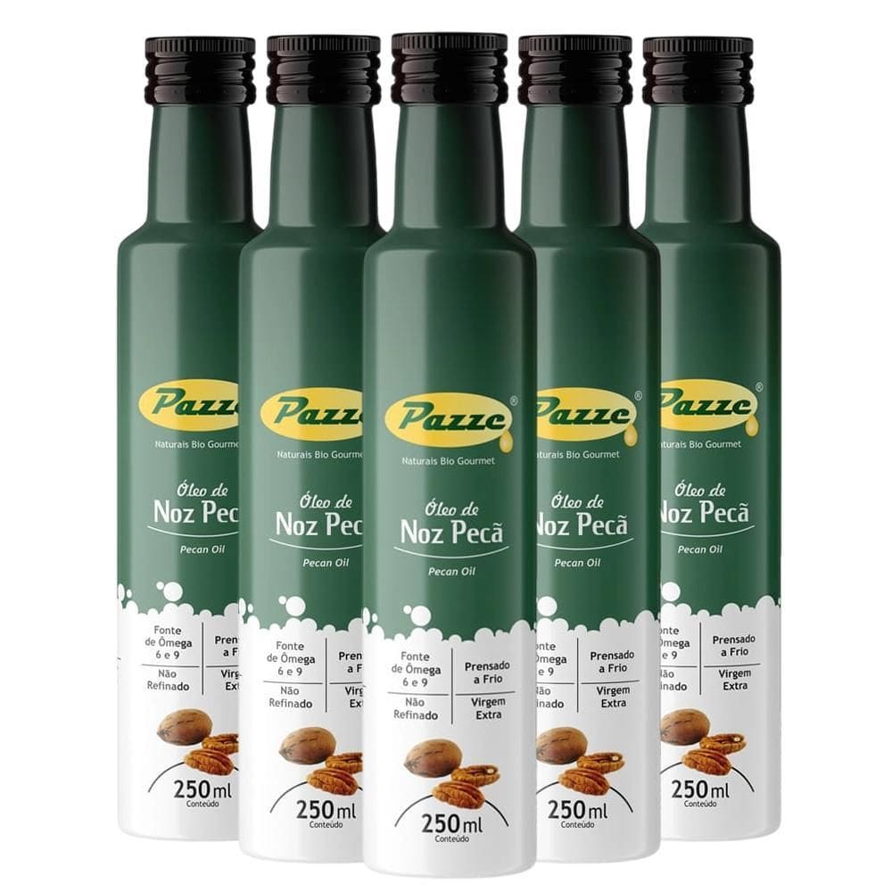Kit 5 Óleo De Noz Pecã Extra Virgem Pazze 250Ml