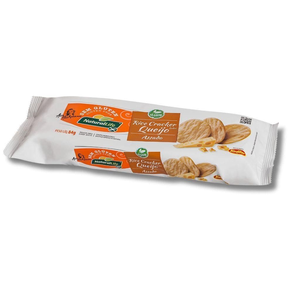 Cracker De Arroz Assado Sem Glúten Queijo Natural Life 84G