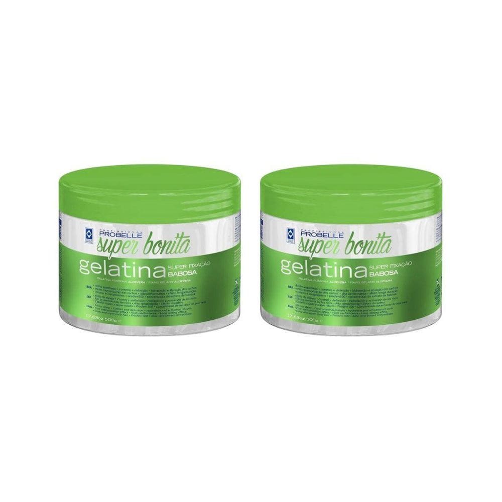 Gelatina Capilar Probelle Super Bonita 500G Babosa - Kit 2Un