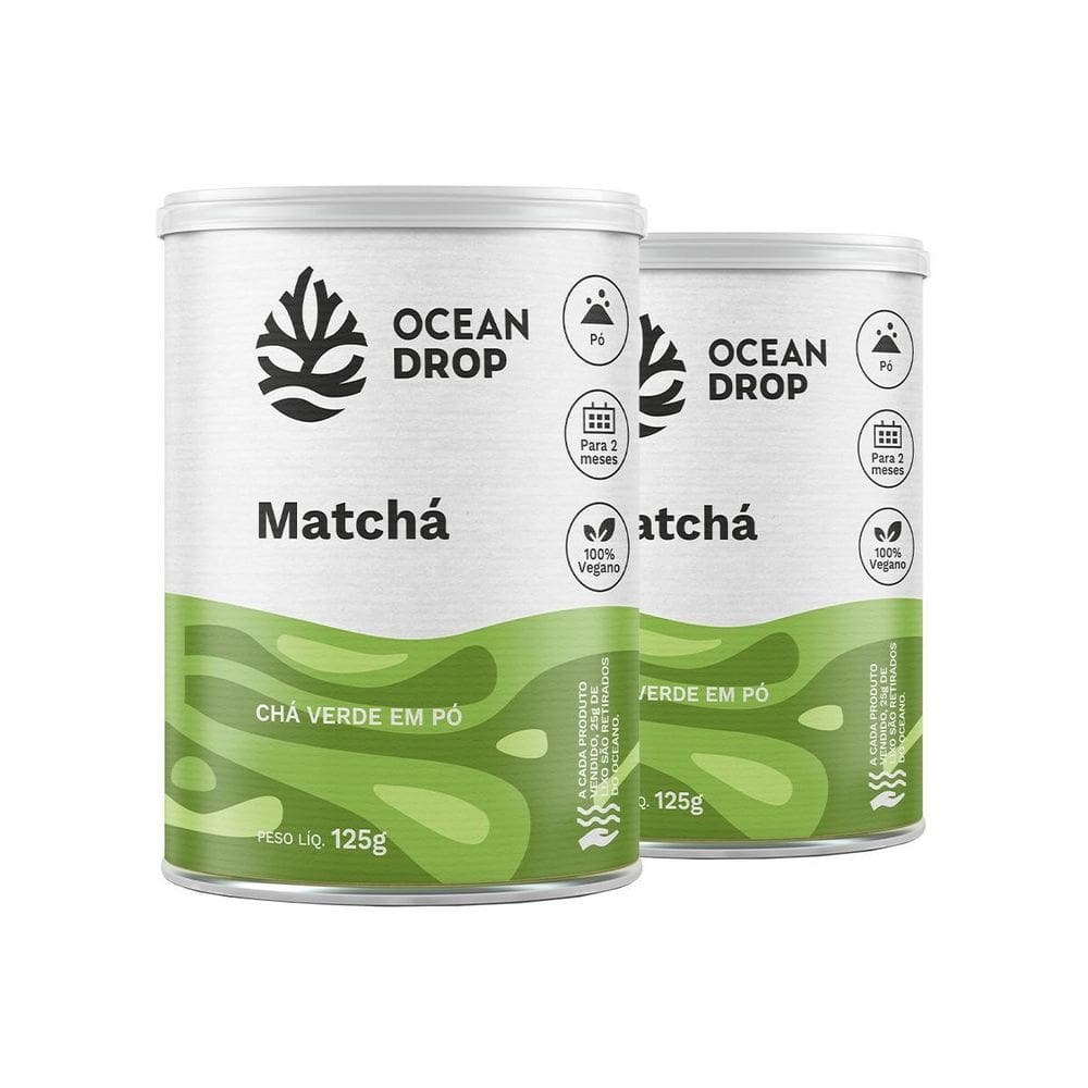 Kit 2 Matchá Chá Verde Ocean Drop Vegano 125G