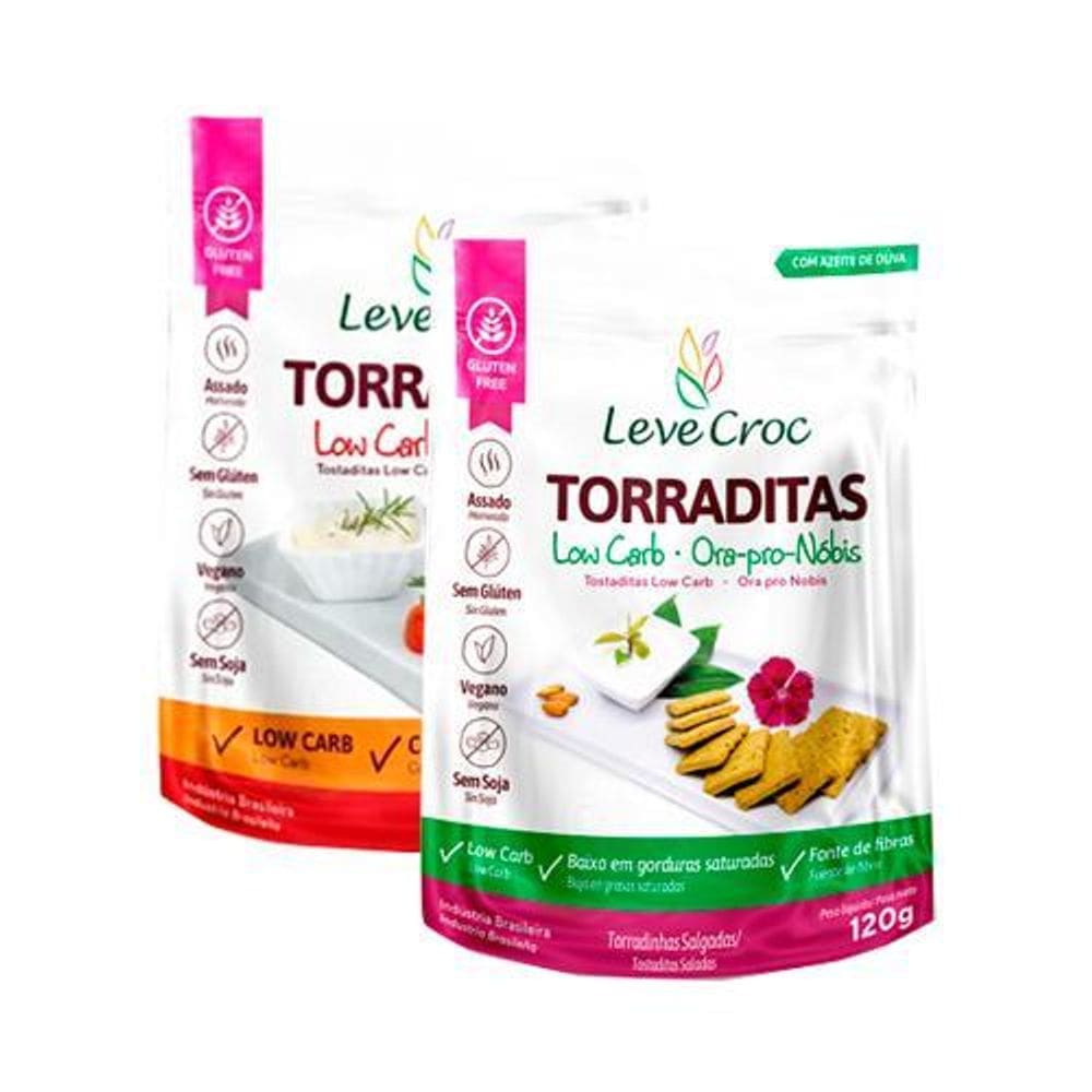 Kit 2 Biscoitos Torradita Low Carb Sem Glúten Leve Croc: ,