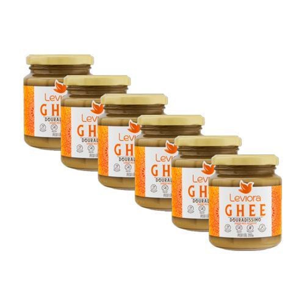 Kit 6X: Manteiga Ghee Douradíssimo Sem Lactose Leviora 200G
