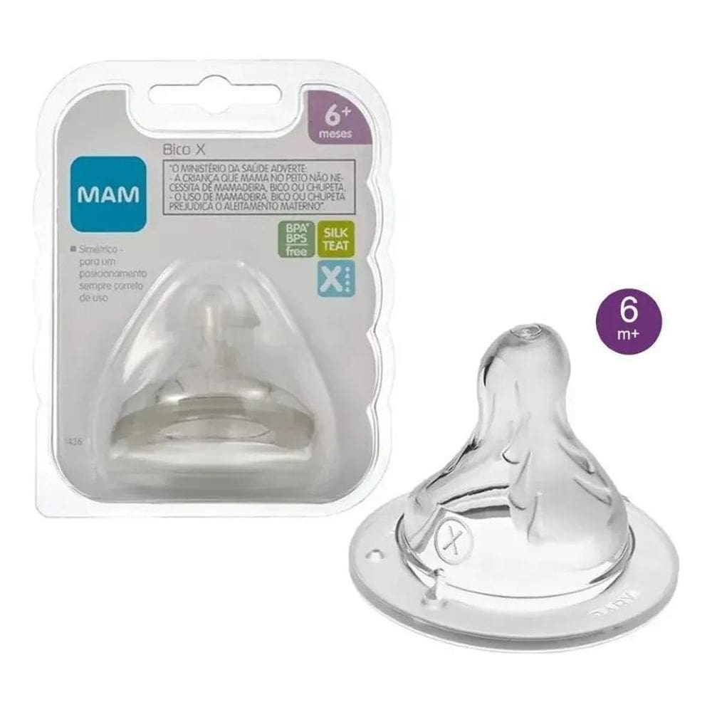 2X Bico X De Mamadeira Silicone Macio Fluxo Super Rápido 6M+