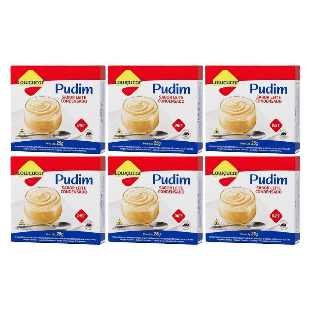 Kit 6 Mistura Diet Zero Pudim Leite Condensado 25G Lowçucar