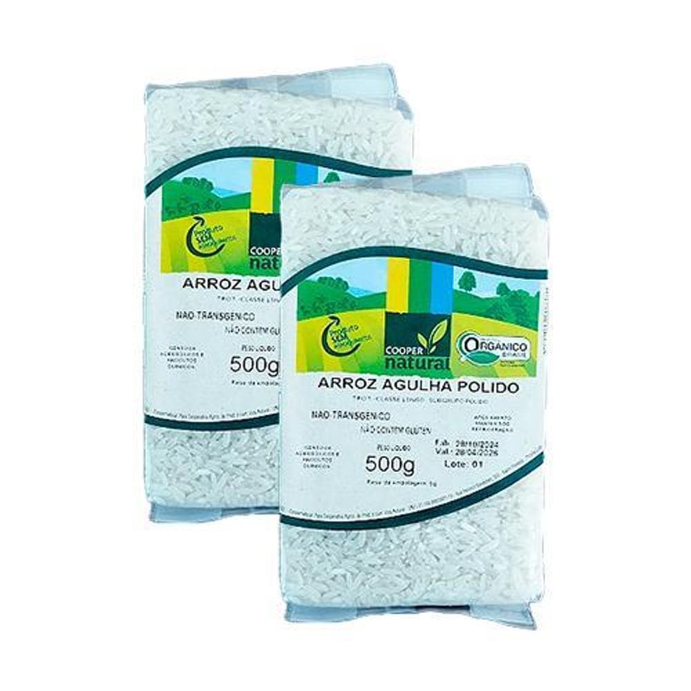 Kit 2X: Arroz Agulha Polido Orgânico Coopernatural 500G