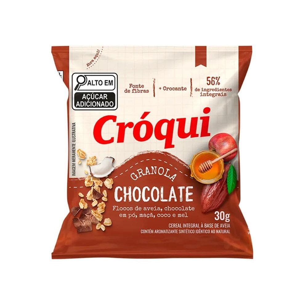Granola Croqui Personal Chocolate Sache 30G Caixa 10 Unid