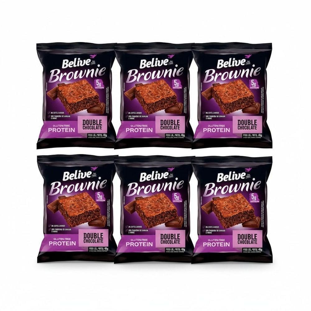 Kit 6 Brownie Protein Sabor Double Chocolate 40G Belive