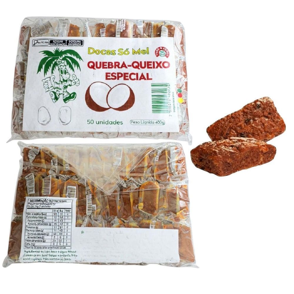 Doce Quebra Queixo De Coco Pacote Com 50 Unidades De 8Gr