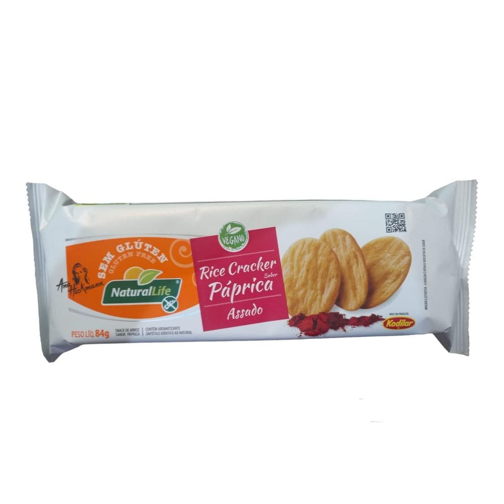 Biscoito Rice Crackers Sabor Páprica S/ Glúten Kodilar 84G