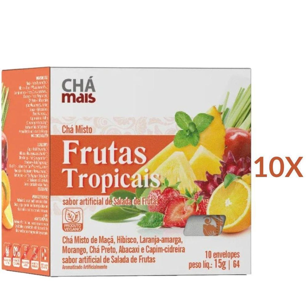 Chá Misto Frutas Tropicais Vegano Cx. Com 10 Sachês Kit 10