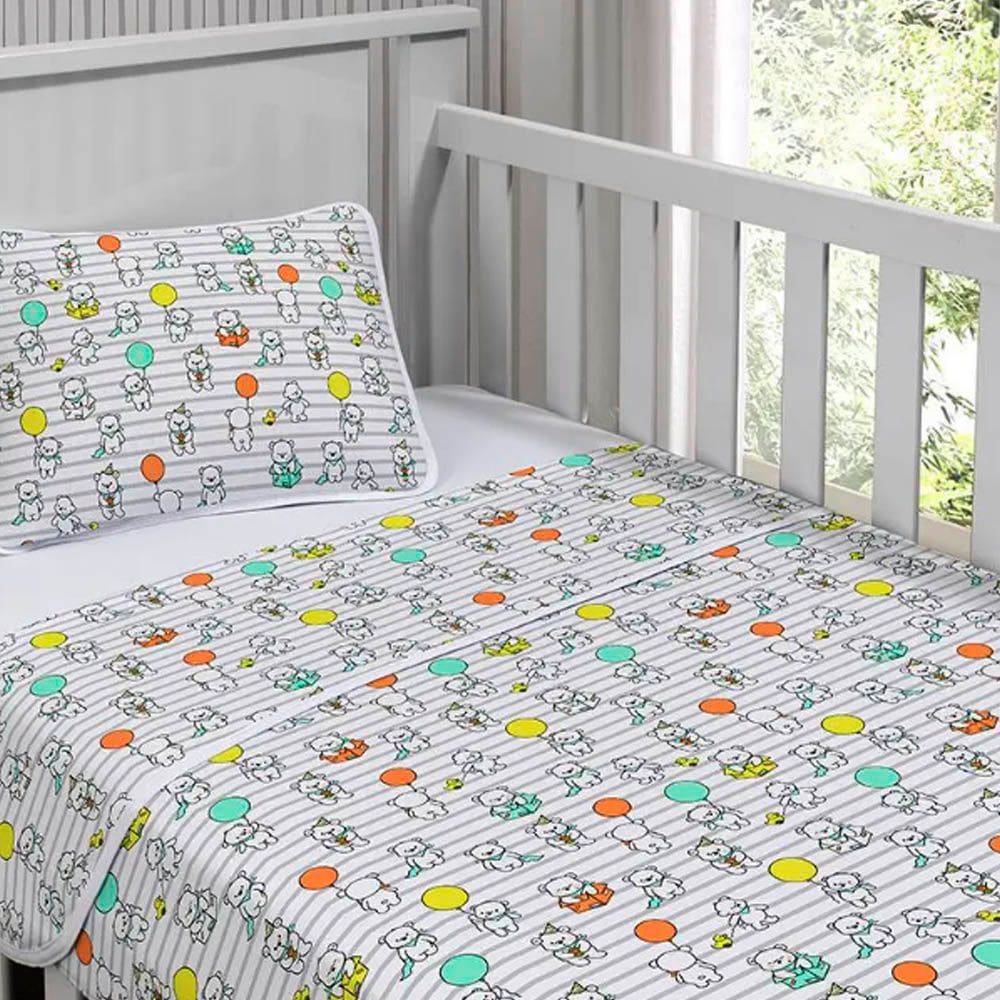 Jogo de Cama Tecebem Mini Cama(Montessoriana) Malha 100% Algodão Humor 3 Peças Branco