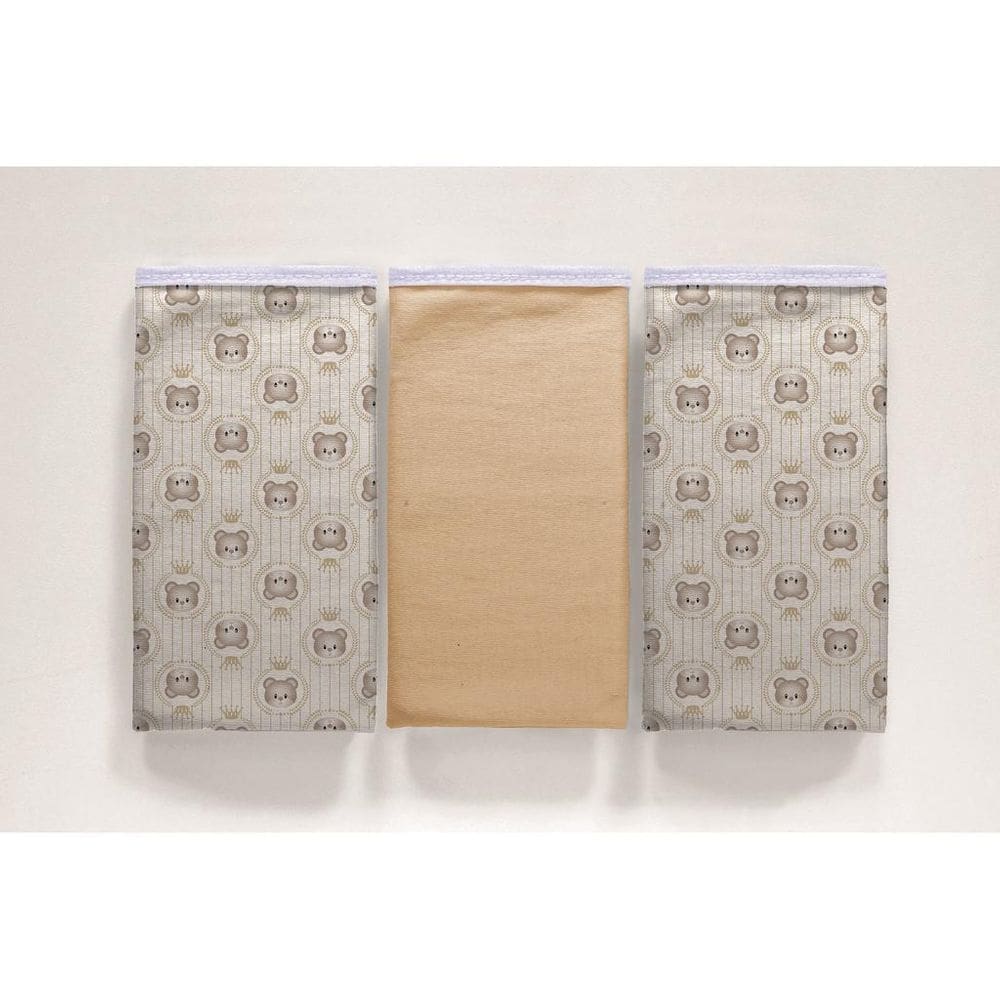 Kit 3 Pano De Boca Bebe Duplo Royal Baby Bege 100% Algodão