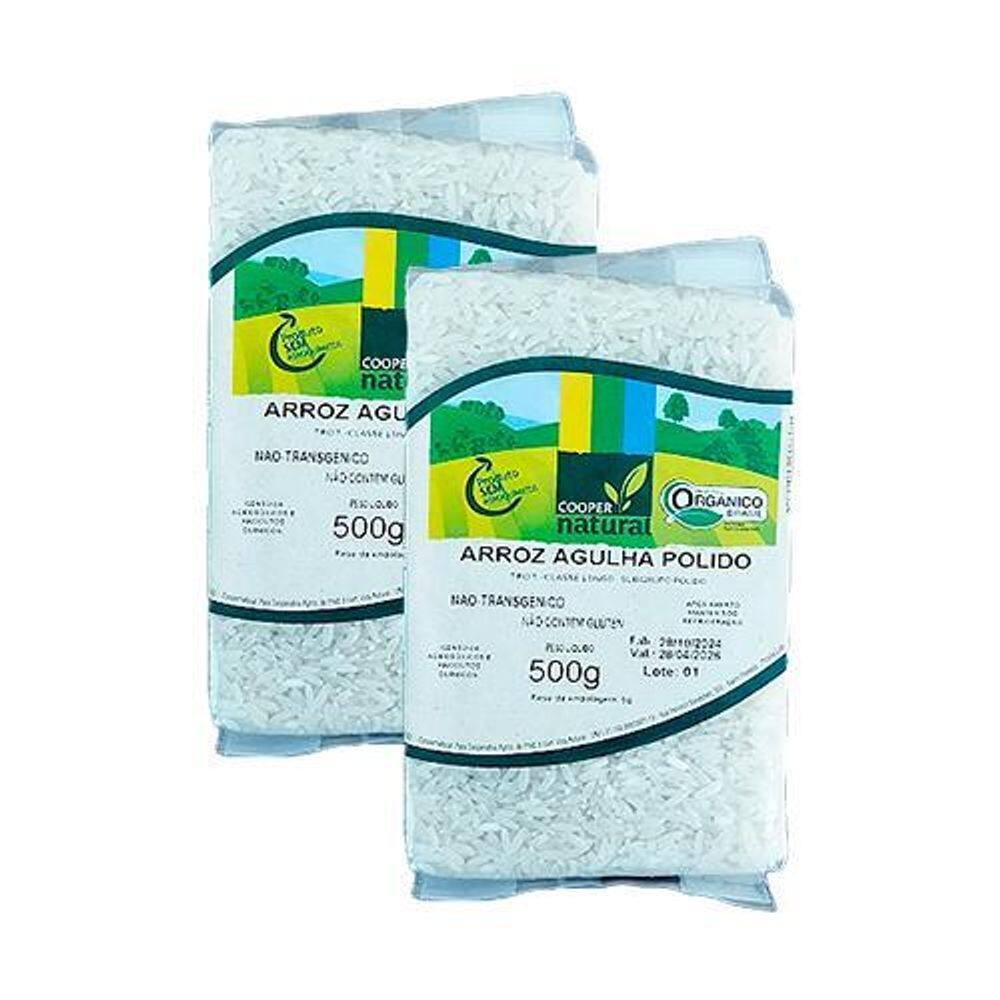 Kit 2X: Arroz Agulha Polido Orgânico Coopernatural 500G