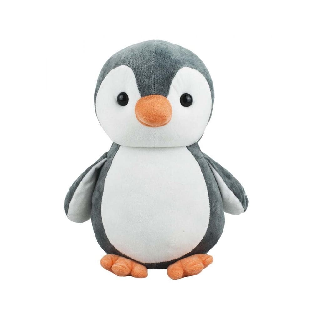 Pinguim Cinza de Pelúcia 32cm - Olhos de Plástico