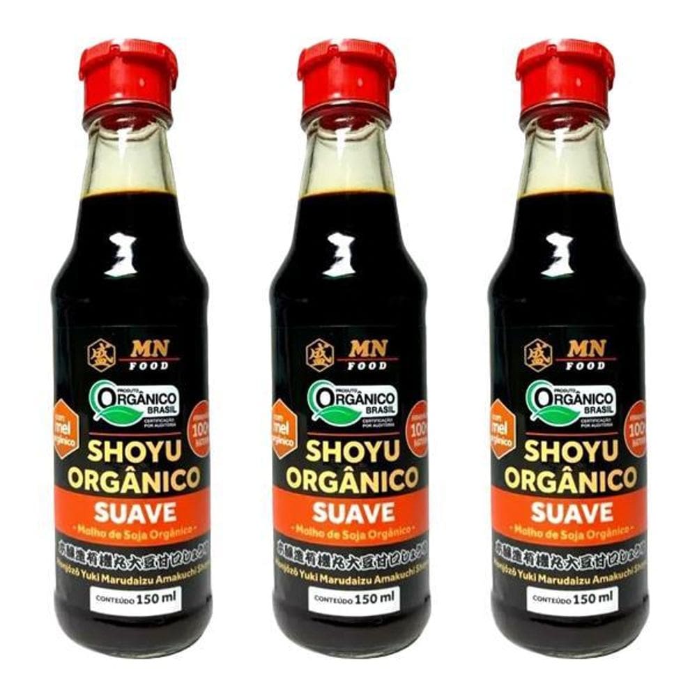Kit 3X: Shoyu Ogânico Suave Mn Food 150Ml