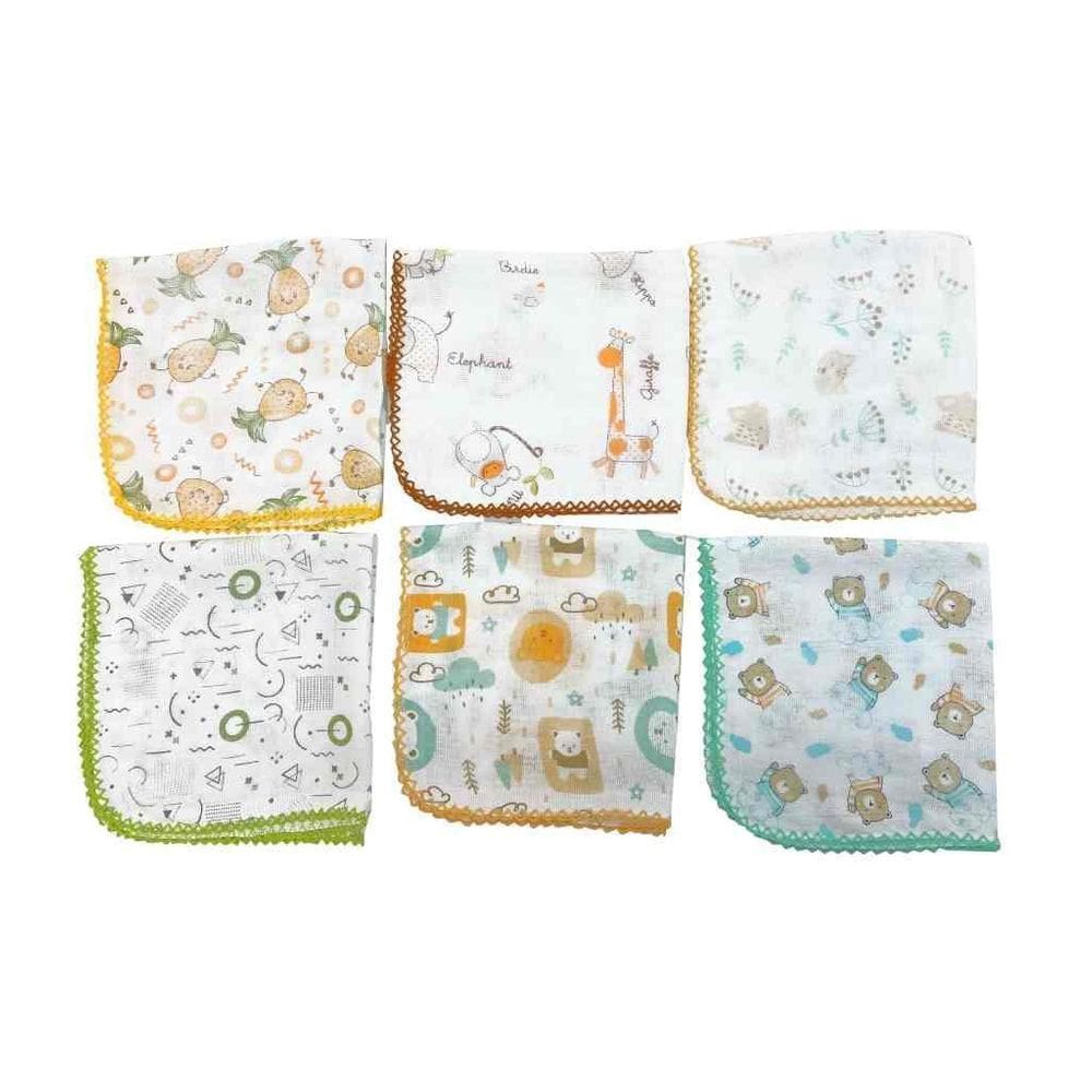 Kit 10 Pçs Fraldinha De Boca Neutro 33X33Cm Com Crochê