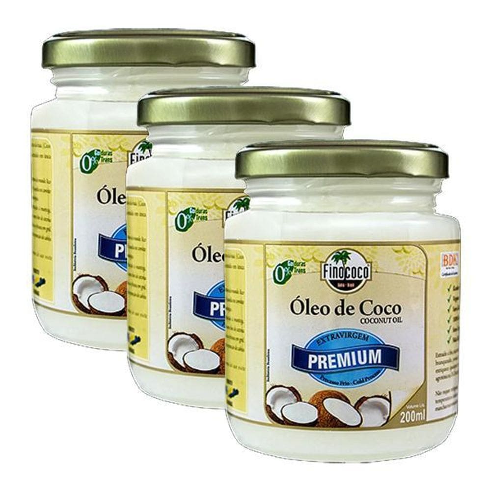 Kit 3X: Óleo De Coco Extra Virgem Finococo 200Ml