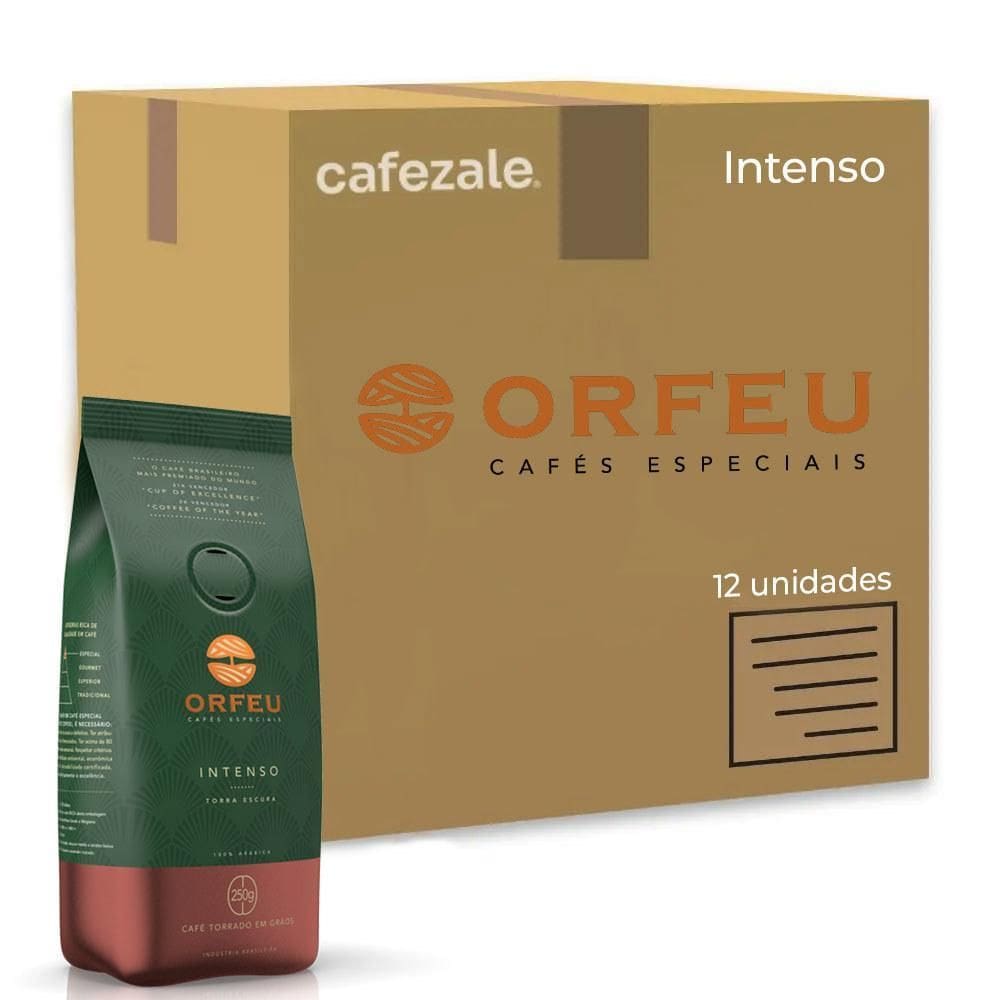 Café Em Grãos Premium Orfeu Intenso Kit 12 Pacotes De 250G