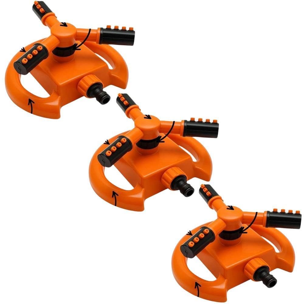 Kit 3 Esguicho Giratório Irrigador Jardim Grama 360 Graus