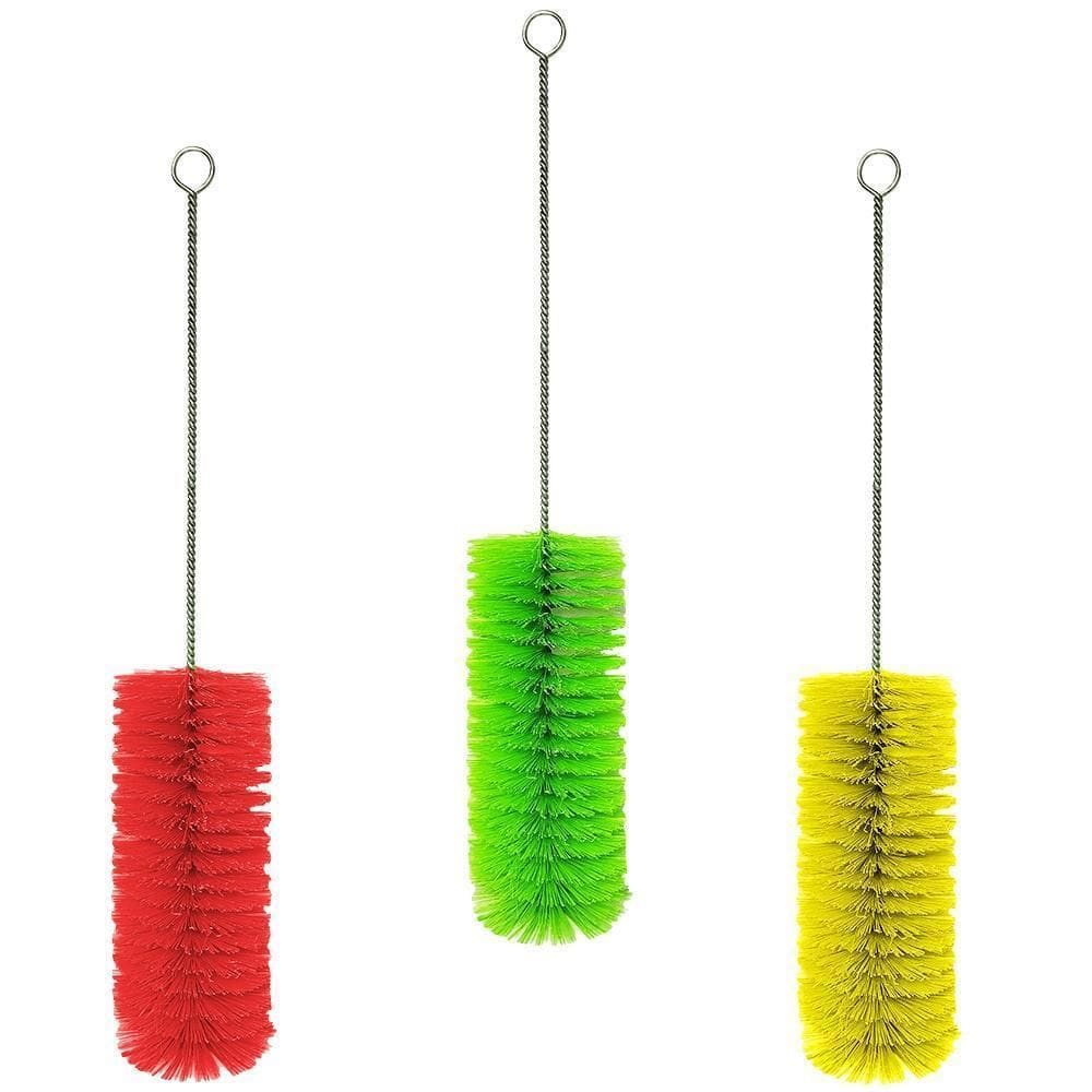 Escova Lava Mamadeira / Garrafa De Nylon Cabo Metal 40X7Cm