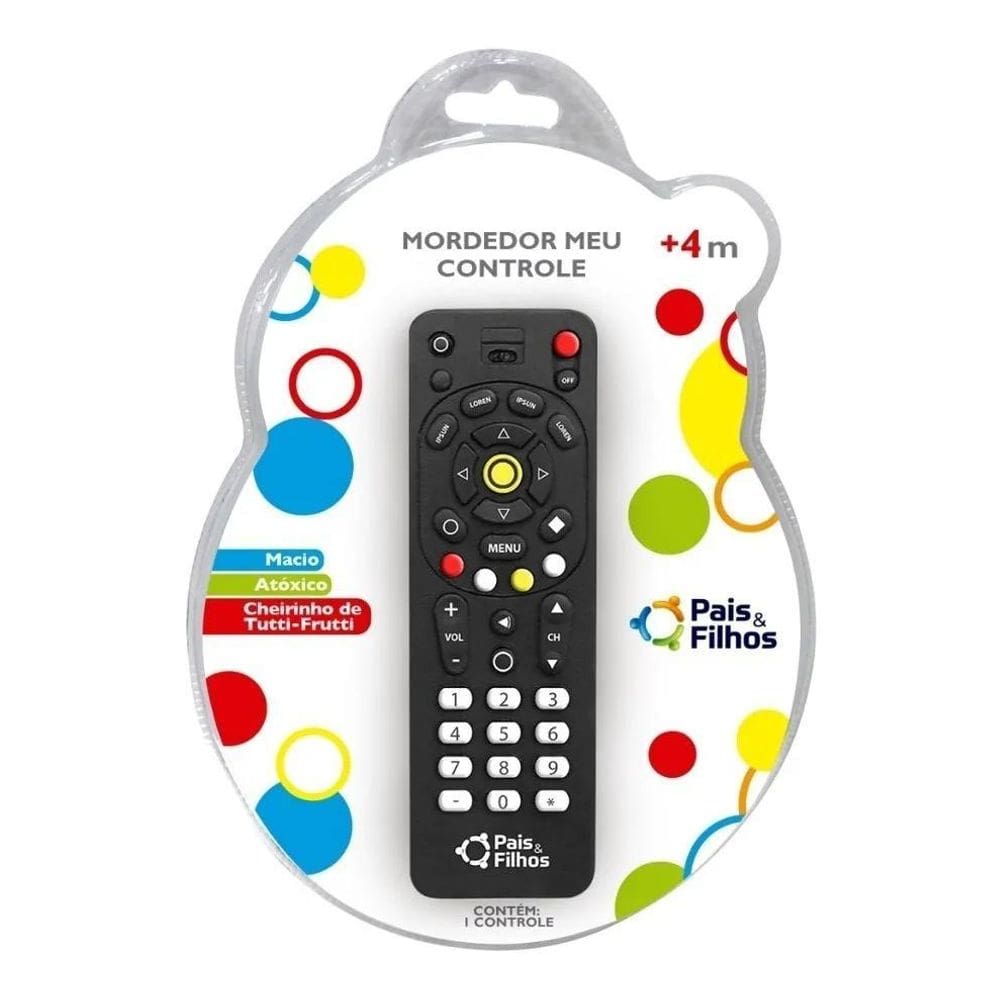 2X Mordedor Infantil Macio Para Bebê Controle Remoto Tv Cor