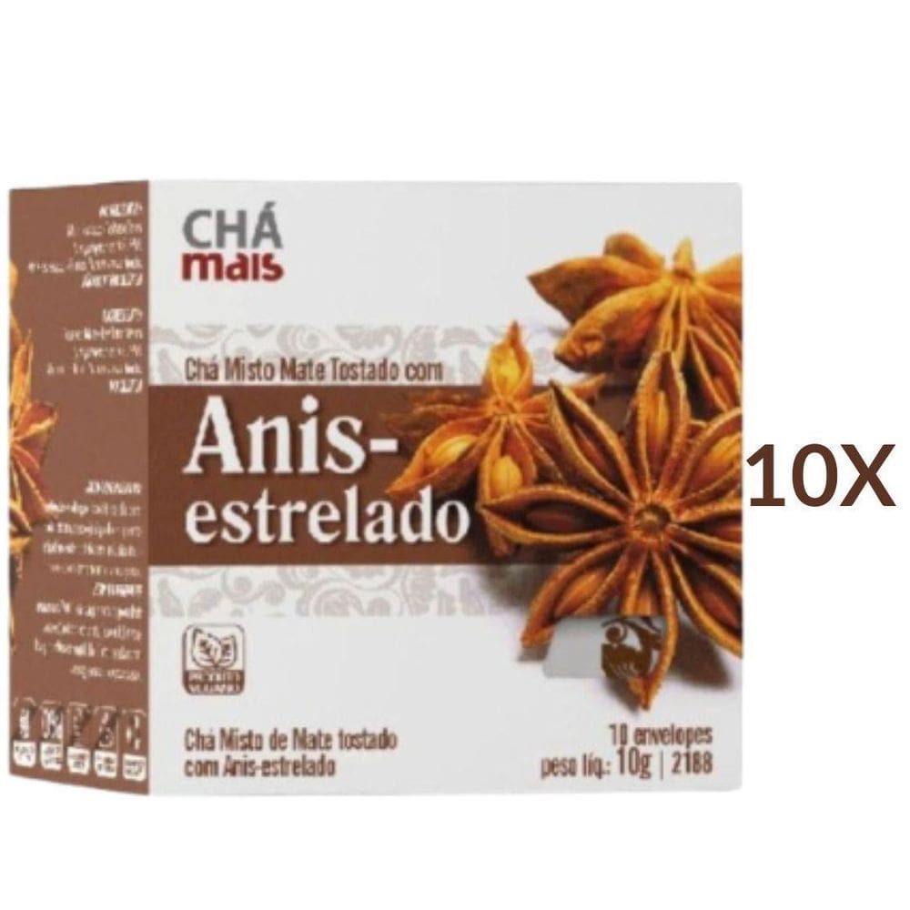 Chá Misto Mate Tostado Com Anis-Estrelado 10 Sachês Kit 10