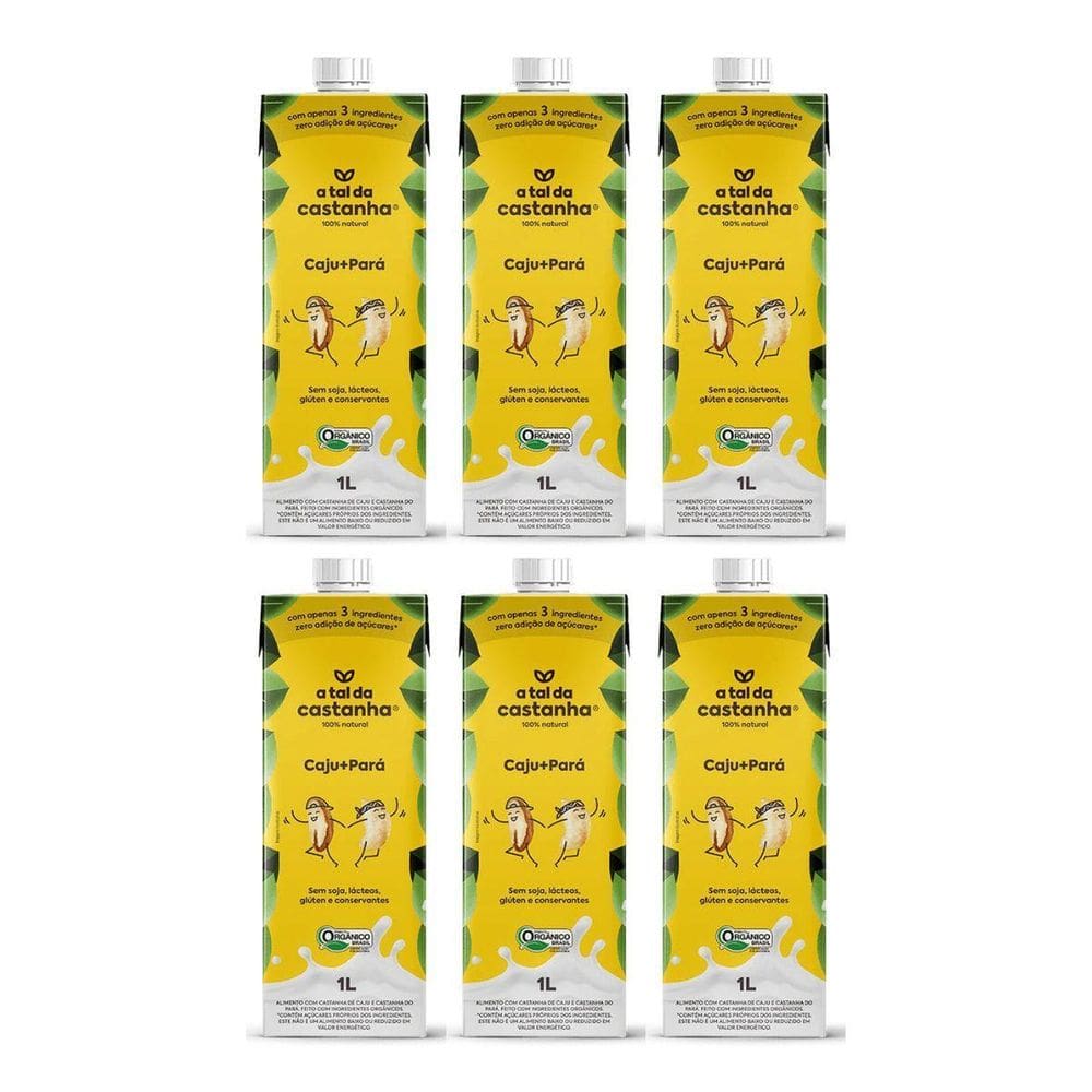 Kit 6 Bebida Vegetal Caju E Para 1L Natural Tal Da Castanha