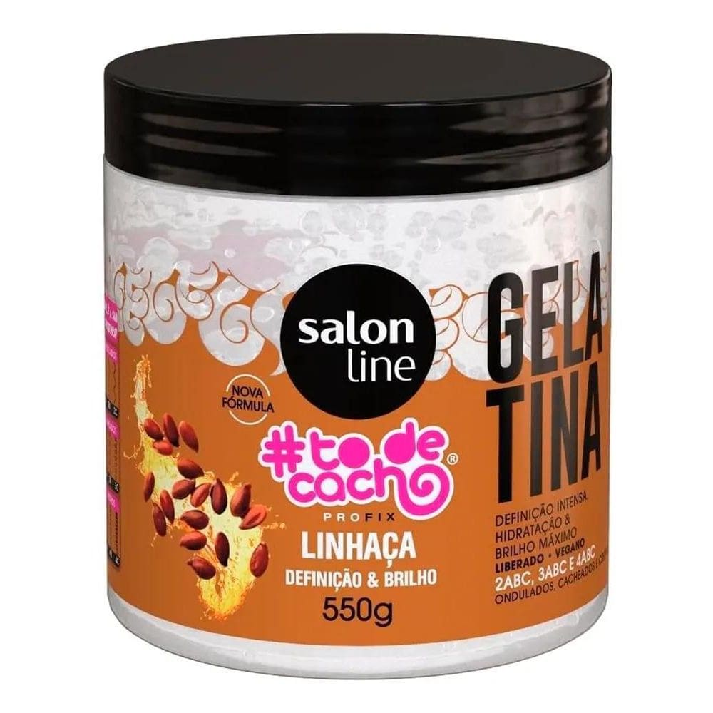 2X Gelatina To De Cacho Linhaça Define Brilho Salon Line 550