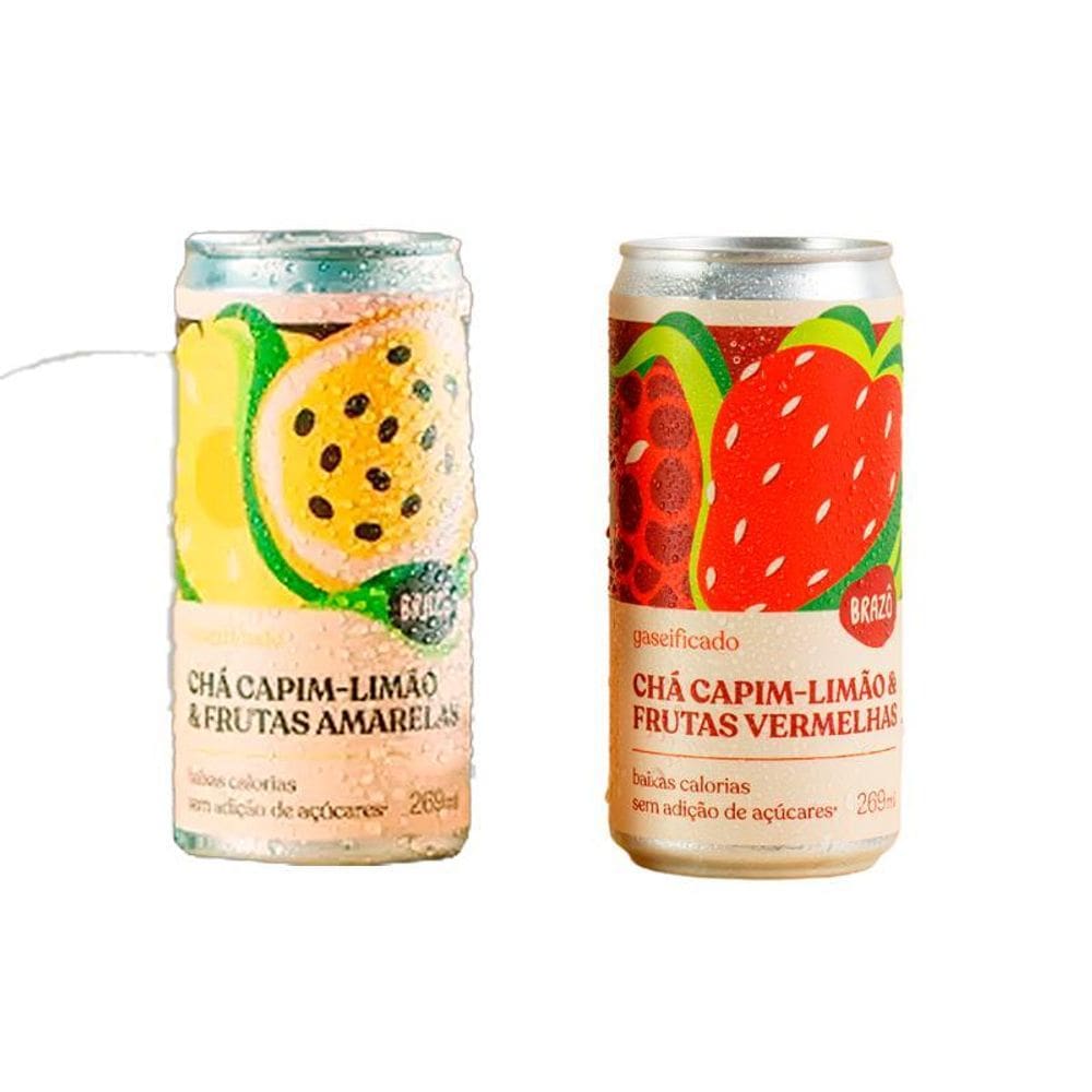 Kit 2 Chás Capim Limão Brazô 269Ml: Frutas Vermelhas, Frutas