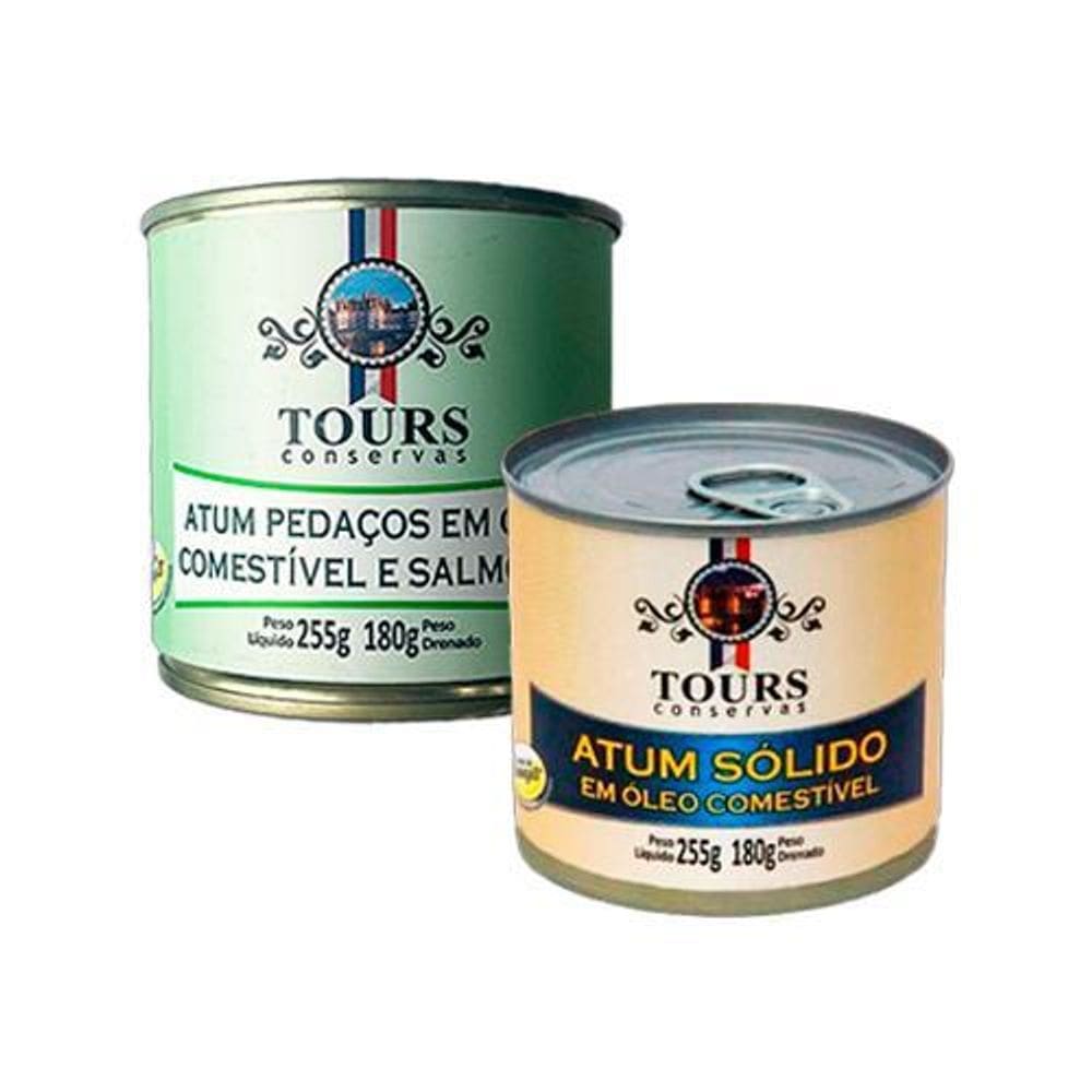 Kit 2 Atum Em Óleo Tours 255G: Sólido, Pedaços