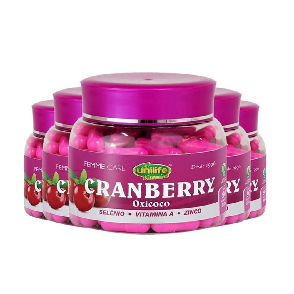 Kit 5 Cranberry Oxycoco Femme Care Unilife 90 Cápsulas