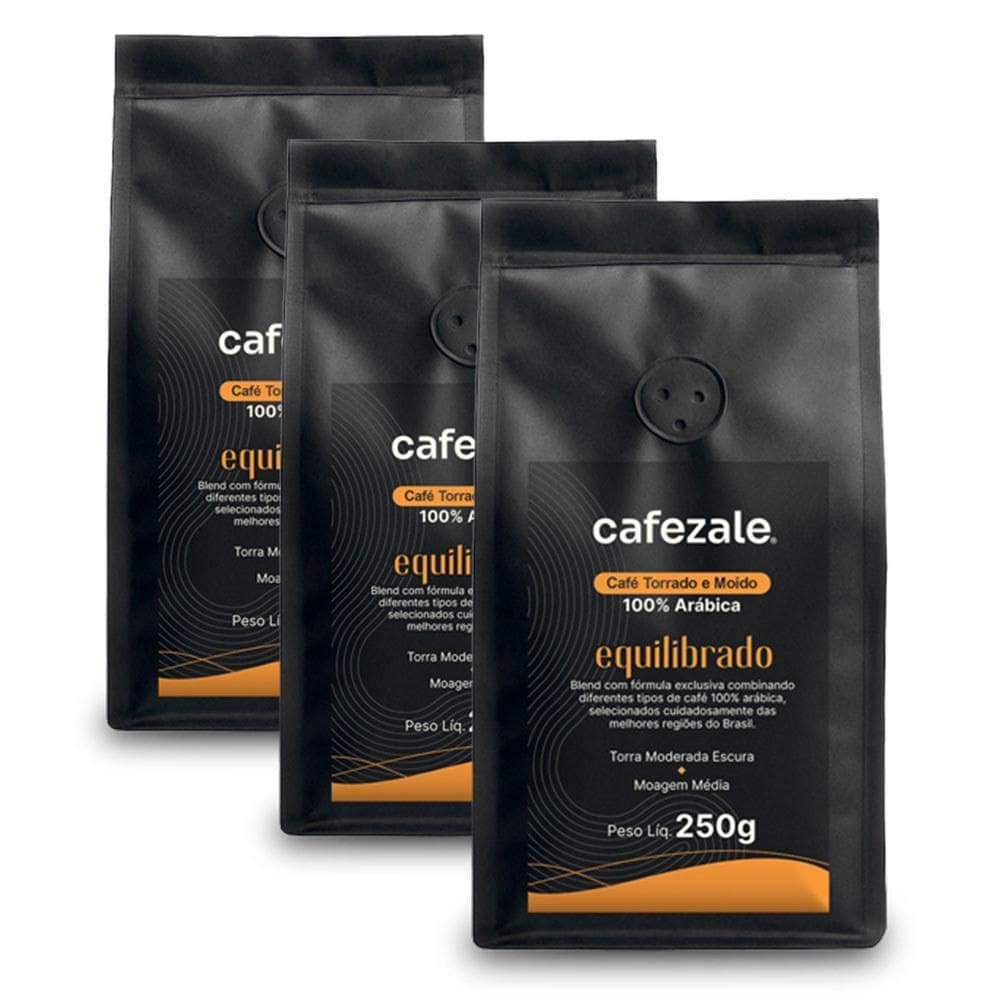 Café Cafezale Equilibrado Moído Kit 3 Pacotes De 250G