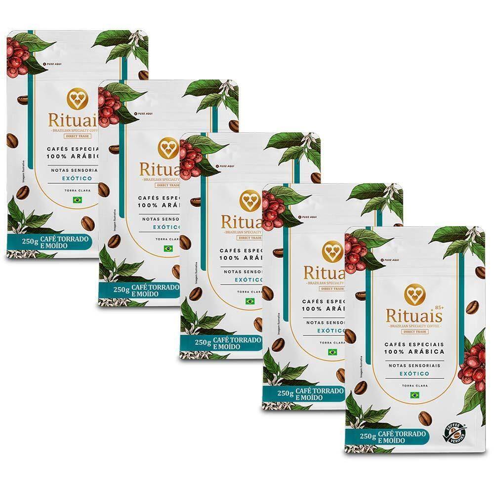 Café 3 Corações Rituais Exótico Kit 5 Unid De 250G