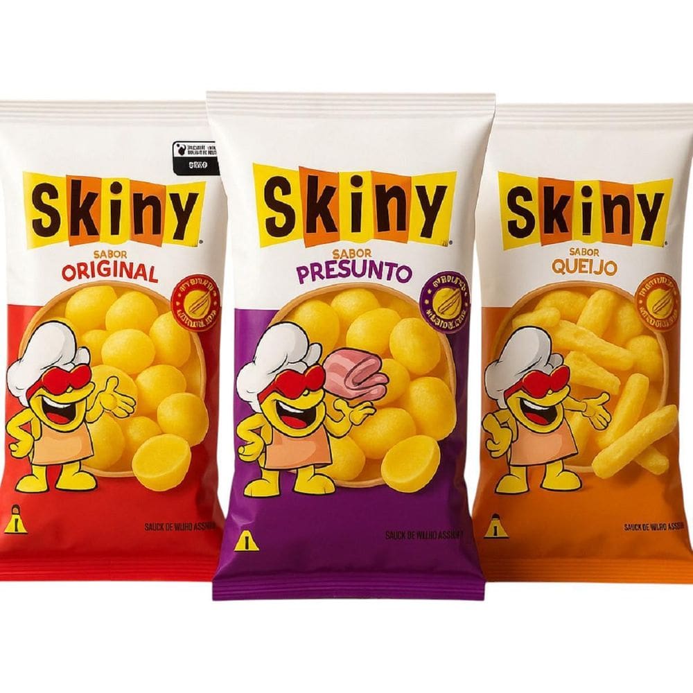 Kit 150 Salgadinhos Skiny De Milho 35G Sabores Variados