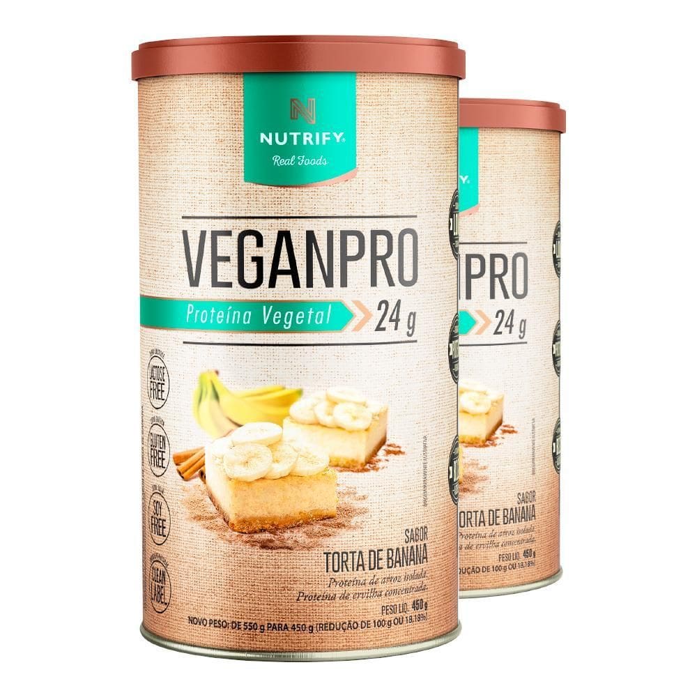 Kit 2 Proteína Vegetal Torta Com Banana Nutrify 450G