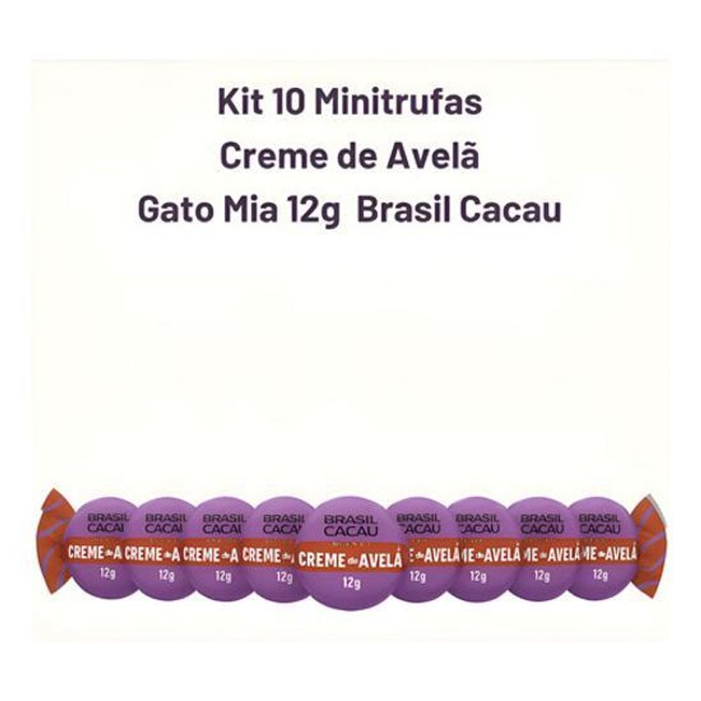 Kit 10 Minitrufas Creme De Avelã Gato Mia 12G Brasil Cacau
