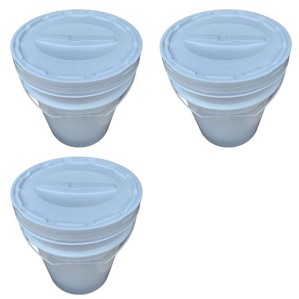 Balde Para Café 20L Alça Plástica E Tampa Rosca - Kit 3 Pçs