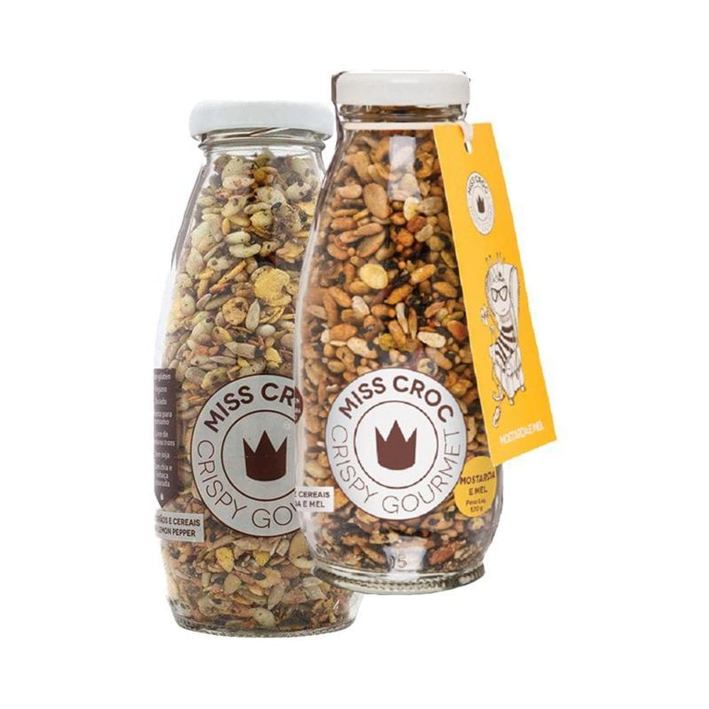 Kit 2 Granolas Crisp Garrafa Miss Croc: Lemon Pepper,