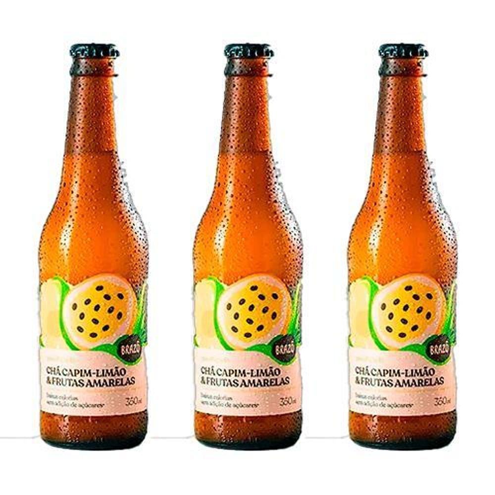 Kit 3X: Chá Capim Limão Frutas Amarelas Gaseificado Brazô