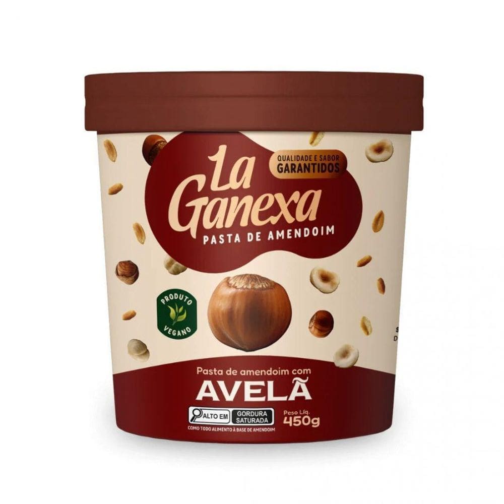 Pasta Amendoim Integral Gourmet 450G - Sabor: Avelã Vegano