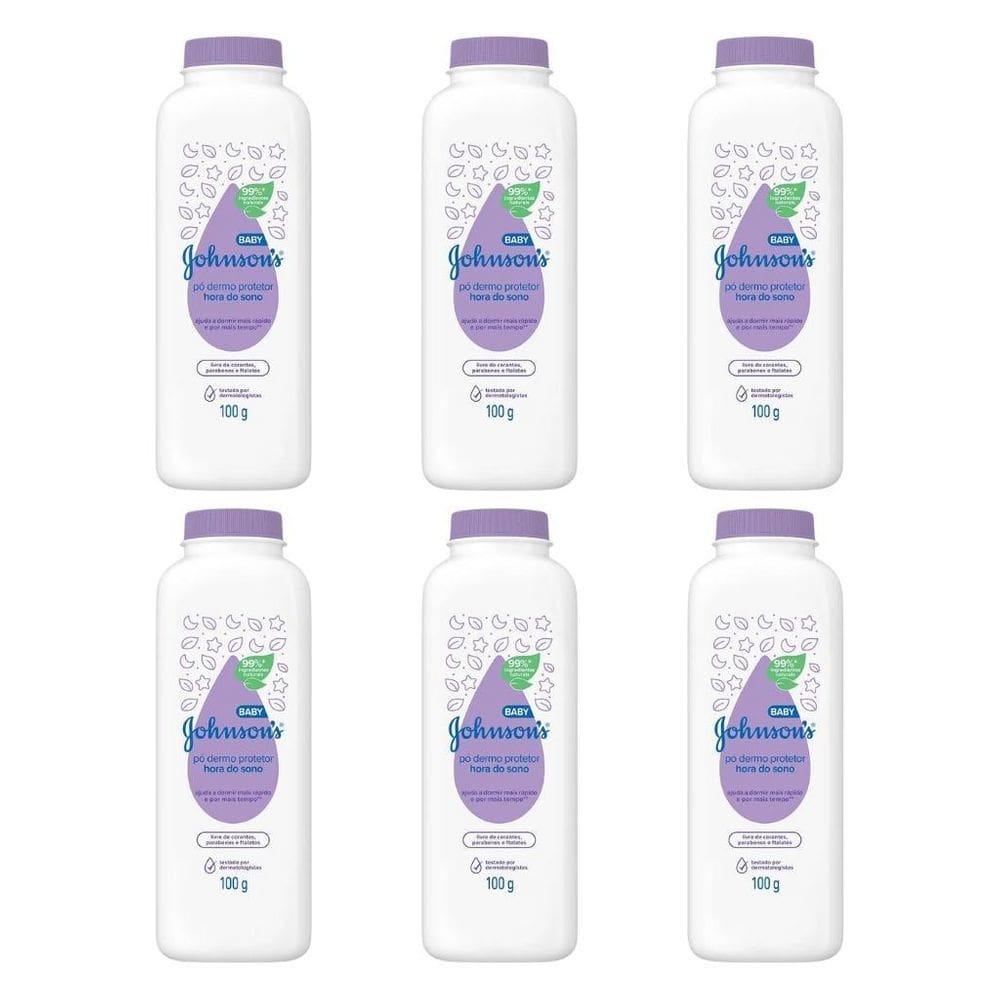 Talco Johnsons Baby Hora Do Sono 100G - Kit Com 6Un