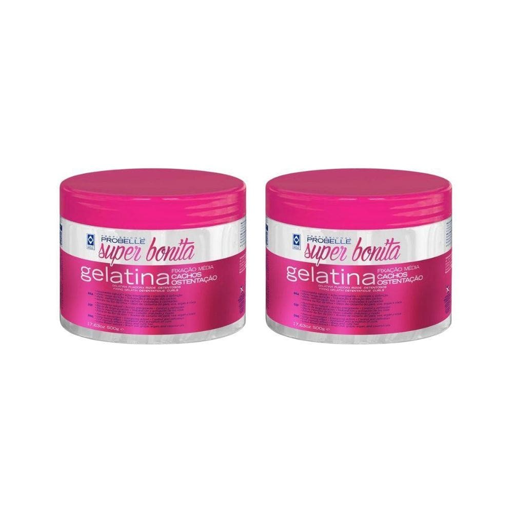 Gelatina Capilar Probelle Super Bonita 500G Cachos Osten 2Un