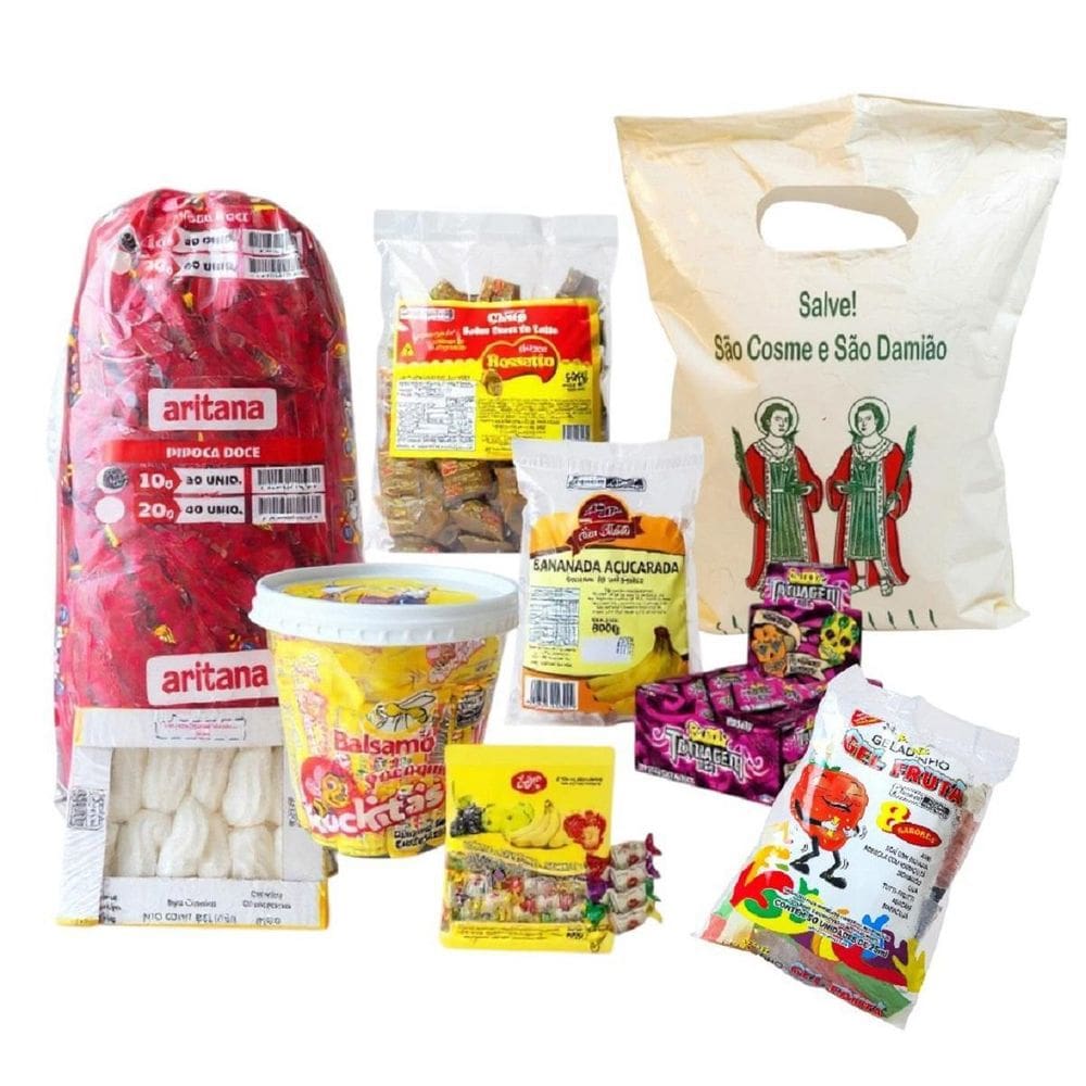 Kit Com 900 Doces Cosme E Damião Para Montar 100 Saquinhos