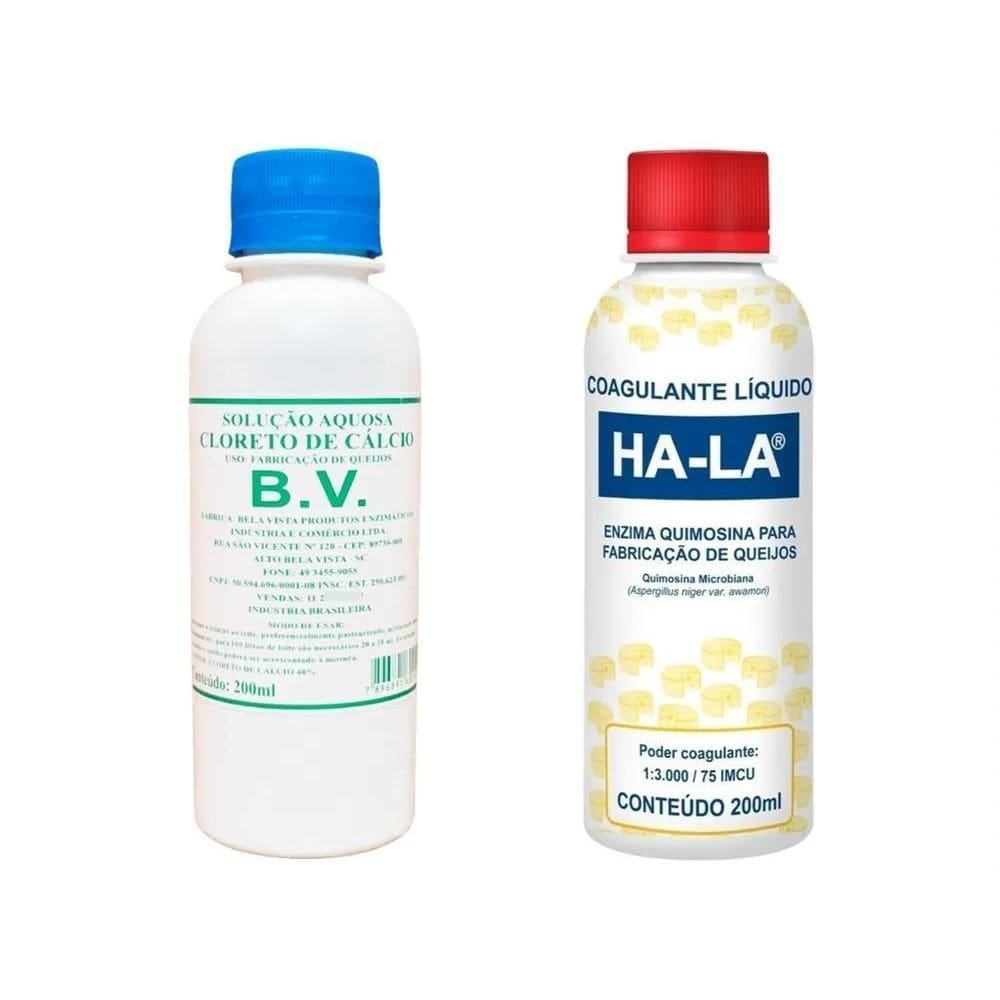 2X Conjunto Fazer Queijo Caseiro - Coalho + Cloreto De Cálci